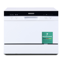Heinrich's HTG 8840 Weiss tafelmodel vaatwasser 6 couverts mini opbouw vaatwasser 7 programma's digitaal display 24 h startuitstel automatische opening droogprogramma netsnoer waterontharder 47 dB stil geluid energieklasse D