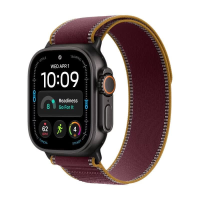 Apple Watch Ultra 4   GPS + Cellular   49 mm   zwarte titanium kast met bordeauxrode Trail Loop (S/M)
