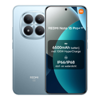 REDMI Note 15 Pro+ 5G Gletsjerblauw 12 GB RAM 512 GB ROM eSIM, Dual SIM, NFC, Met 2 Jaar Officiële Garantie