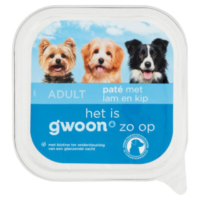 G'woon hondenpaté voor volwassen honden met lam en kip