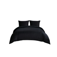 Beddengoed 135 x 200 cm, 4 delig, 2 dekbedovertrekken, 2 kussenslopen van 80 x 80 cm, microvezel, met rits, zwart, 90% polyester