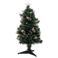 Glasvezel ledkerstboom   rood, 90 cm, 34 leds