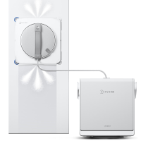 ECOVACS WINBOT W2S OMNI met TruEdge™ hoekschrobfunctie, breedhoekspray met drie sproeiers en WIN SLAM 4.0, Levert elke keer een streeploze reiniging. Het strakke dockingstation biedt handsfree gemak en een 12 traps veiligheidssysteem