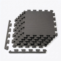 Benarita In elkaar grijpende schuimrubberen vloermatten, 12×12×0,4 inch, 6 pack, zwart, niet giftig EVA schuim, eenvoudig kliksysteem, schokabsorberend, geschikt voor speelkamer, yoga, fitness en klaslokaal