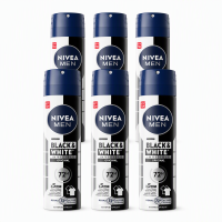 NIVEA MEN Deo Spray Black & White 150 ml (6 Pack)