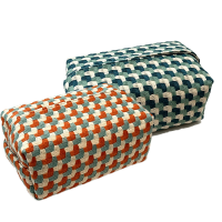 JORDAN&JUDY 2 delig vierkant papierhanddoekhouder, papierhanddoekbox voor thuis en woonkamer, groen & oranje
