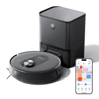 Q8 Max robotstofzuiger met dweilfunctie, 8000 Pa, 200 min, robotstofzuiger met afzuigstation, 3 liter stofzak, intelligente lasernavigatie met 5 kaarten, app bediening, Alexa