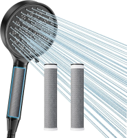 Cobbe Amerikaanse 6 voudige filter handdouche set, 2 delig, zwart, 3 koolstoffilters, 28*16.5*5.8, 1