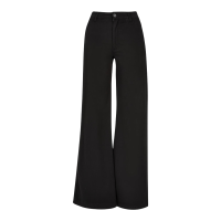 Dames chino broek met hoge taille en wijde pijpen zwart 33