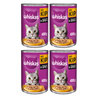 Whiskas natvoer voor volwassen katten kip in saus 400 g * 4