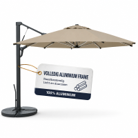 3 M Robuuste cantilever terrasparaplu (3 delige paal) (Taupe LED)