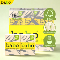 BABO, mini meeneem zakdoekjes bamboepulp EU norm, 4 lagen 200×200 mm, 8 vellen/zakje, 18 zakjes/pak, vrij van bleek en fluorescerend middel, natvast zonder vezelsverlies, voor woon werk en buiten