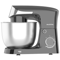 AUCMA keukenmachine, 5 l 10 snelheden met kantelkop, 3 in 1 keukenmixer met kom, deeghaak, garde en klopper, keukenmixer voor bakken, cake, brood, pizza, gebak, pasta en de meeste thuiskoks, 400 W wisselstroommotor van zuiver koper, (5 l, zwart)
