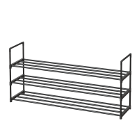 JOYFURNOS Schoenenrek, 3 laags schoenenopberger, Metalen schoenenrek, Voor maximaal 18 paar schoenen, Stapelbare schoentoren voor kledingkast, entree, zwart