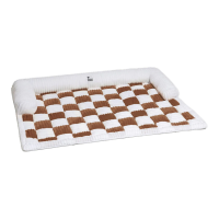FUNNYFUZZY crèmekleurige vierkante geruite knusse huisdierenmat voor honden en katten, beschermhoes voor meubels, maat M, bruin