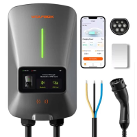 WOLFBOX EV oplaadstation Type 2, 7 kW, 32 A, 1 fase, wallbox met LCD scherm, app bediening en RFID kaart