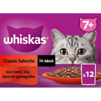 Whiskas Classic Selectie in Saus Natvoer voor Senior Katten 7+ 12 x 85 g