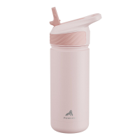 POWCAN van Meoky 18 oz sportwaterfles met één rietje roze