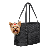 Pecute Hondentas, Hondendrager met Zakken voor Kleine Honden, Geschikt voor Honden van 2,5 kg tot 5 kg, Kat en Puppy Shopper, Uitstapjes, Reizen, Dierenarts, Zwart
