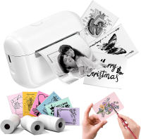 Phomemo Q02E creatieve stickerprinter voor cadeau, DIY   wit   met 3 stuks labelnavullingen