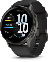 Garmin Venu 4   41 mm Multisport Smartwatch   Leigrijs   Zwarte Siliconen Band