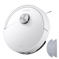 Roborock Q10 S5 robotstofzuiger met dweilfunctie, 10.000 Pa HyperForce zuigkracht, dubbel anti klitsysteem, automatische dweilheffing, ideaal voor huisdierharen, tapijten en harde vloeren (Wit)