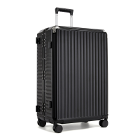 Kono 28 inch ritsloze aluminium frame pc hardshell koffer met TSA slot, bekerhouder en telefoonhouder voor familievakanties