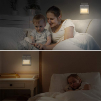 Arlgsite set van 2 nachtlampjes met bewegingsdetectie en aanraakdimming, SMD led 1 W 100 240 V ABS + metaal, 4000 4500 K warm wit met geheugenfunctie voor huishoudelijke ruimtes slaapkamer toilet