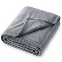 Knuffeldeken, pluizige deken, extra zachte en warme deken voor de woonkamer, flanellen fleecedeken, kreuk  en vlekbestendig als bankdeken of bedsprei, microvezel, grijs, 130 x 150 cm, 90% polyester