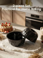 PURE COOK Grijs koolstofstalen pompoen bundt cake bakvormenset geribbelde cilinder chiffonvorm makkelijk loslatende gelijkmatig verhittende bakgerei pompoencake poundcake jello flan zelfgemaakte desserts 9,06 inch x 4,53 inch grijs set van 2