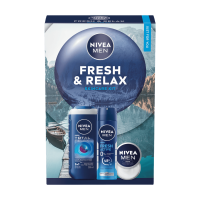 NIVEA MEN Fresh & Relax Cadeauset voor Heren   met Douchegel, Deodorant & Crème   Vadersdag Cadeau & Kerstcadeau   430 ml