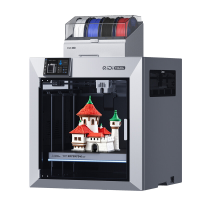 QIDIxJOYBUY Max4 Combo 3D printer, 390 x 390 x 340 mm groot bouwvolume, 65°C verwarmde kamer, FDM 3D printers, max. 800 Mm/s hogesnelheid, ondersteunt tot 16 kleuren en meerdere materialen met Qidi Box, automatische bednivellering