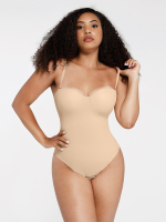 Feelingirl thong bodysuit met verstelbare tailleband, ondersteunend en afslankend, tailleband verwijderbaar, zwart, maat L