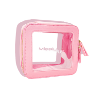 Misslyn semi transparante make uptas, waterdichte transparante make uptas in kwartsformaat voor op reis, stijlvolle opvouwbare make uptas voor de commutatie, stijlvolle uitstraling, transparante zichtbaarheid, waterbestendige bescherming, ruim ontwerp, ge