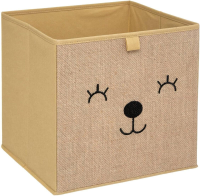Atmosphera Teddybeer Opbergdoos   Jute, 29 x 29 cm, Lichtbruin