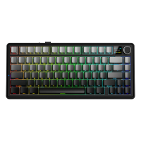 AULA F75 MAX 75% mechanisch draadloos toetsenbord, QWERTY US indeling, Tri Mode (bedraad/Bluetooth/2,4 G)   keycaps met zijgraveringsdesign in grijstinten/Reaper Switch