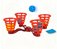 Draagbaar basketbalspel voor kinderen, ABS kunststof minidoel met bal voor binnen  en buitenspel.