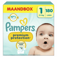 Pampers Premium Protection Luiers Maat 1 – Maandbox 180 Luiers