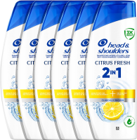 HEAD&SHOULDERS Citrus Fresh 2 in 1 Shampoo, Anti roos Shampoo en Conditioner 6x 250 ml