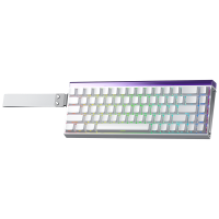 AULA Hero 68 mechanisch gamingtoetsenbord, Hall effect magnetische switch, 0,01 mm instelbare activering, Rapid trigger, 8K polling rate, Zijdelings gegraveerd, 60% RGB toetsenbord met kabel, US lay out, Wit & zwart King magnetische switch