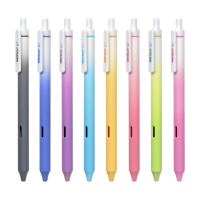 WRITECH gelpennen met fijne punt: intrekbare pennen met inkt in diverse kleuren, soepel schrijvend, 8 st., Veelkleurig, 0,7 mm medium punt, voor dagboekschrijven en kleuren, lekt niet door, vlekt en smeert niet, houder met kleurverloop