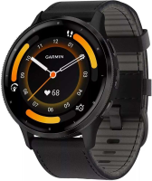 Garmin Venu 3   Smartwatch   40 mm   Leigrijs/Zwart   Leren Bandje