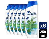 Head & Shoulders 2 in 1 Anti roos Shampoo en Conditioner Menthol Fresh  6 x 250 ml (6 Pack)
