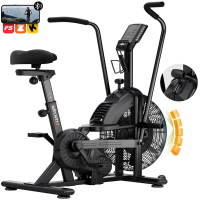 ERYNTIX Air Bike, Stille & Krachtige Luchtweerstand Hometrainer voor Volledige Lichaamsbeweging, Thuisgebruik met Instelbare Magnetische Weerstand, LCD Display & App Connectiviteit.