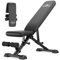 FLYBIRD Multifunctionele houtbank, verstelbare professionele trainingsbank met 363 kg draagvermogen voor thuisfitness, snelle aanpassing, ruimtebesparend opvouwbaar, 80% voorgemonteerd