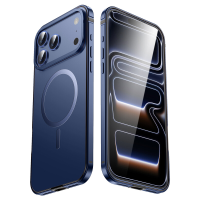 IM CHEN iPhone 18 Pro Max hoesje, Compatibel met 17 Pro Max, Legeringframe, Originele kleur, MagSafe magnetische versie, Blauw, 1 stuk