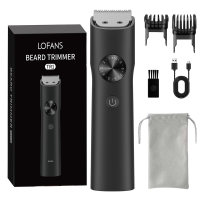 Baardschaar voor mannen, draadloos waterdichte scheerapparaat met 40 instelbare lengte instellingen, LED display, USB oplaadbaar elektrisch scheerapparaat voor mannen, precisieverzorgingsset voor baard, gezichtshaar en op reis