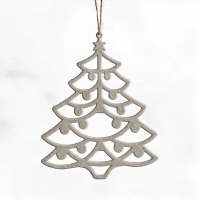 2 Stuks witte gegraveerde hangende kerstballen, decoratie voor thuis en tuin, decoratie voor de kerstboom