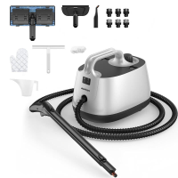 ASPIRON AS CA019 Stoomreiniger 1500W – 4 Bar, 145°C, 1,5L, 21 Accessoires – Voor Vloeren, Badkamer, Keuken, Ramen, Bank, Tapijt & Auto