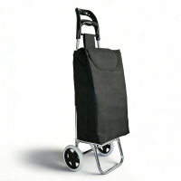 Lichtgewicht 1,15 kg opvouwbare boodschappentrolley, 2 in 1 opvouwbare boodschappenkar met 25 L waterbestendige Oxford tas & 20 kg handkar, Ergonomische handkar met stille EVA wielen voor markt & reizen